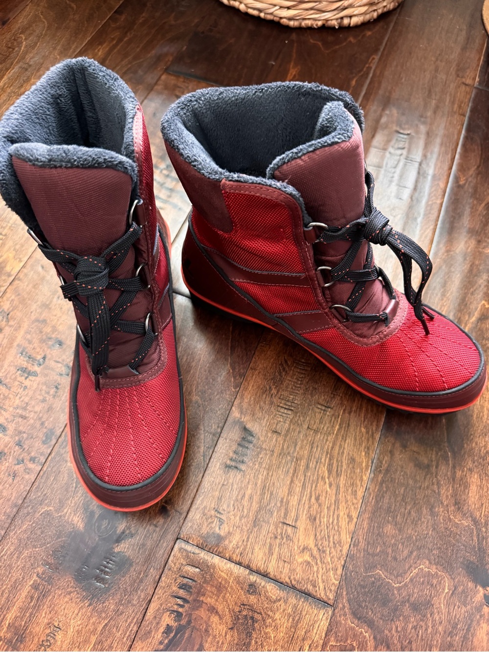 Sorrel Women’s Waterproof Burgundy Winter Boots with Fleece Lining